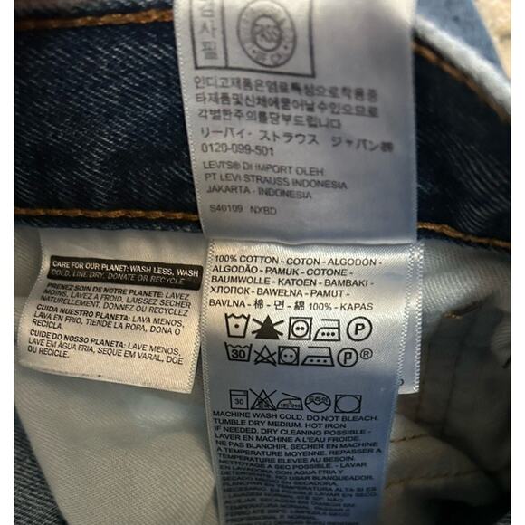 Levi Strauss 505 Men’s Blue Denim Jeans 32x34 100% Cotton Straight Leg - Picture 4 of 7